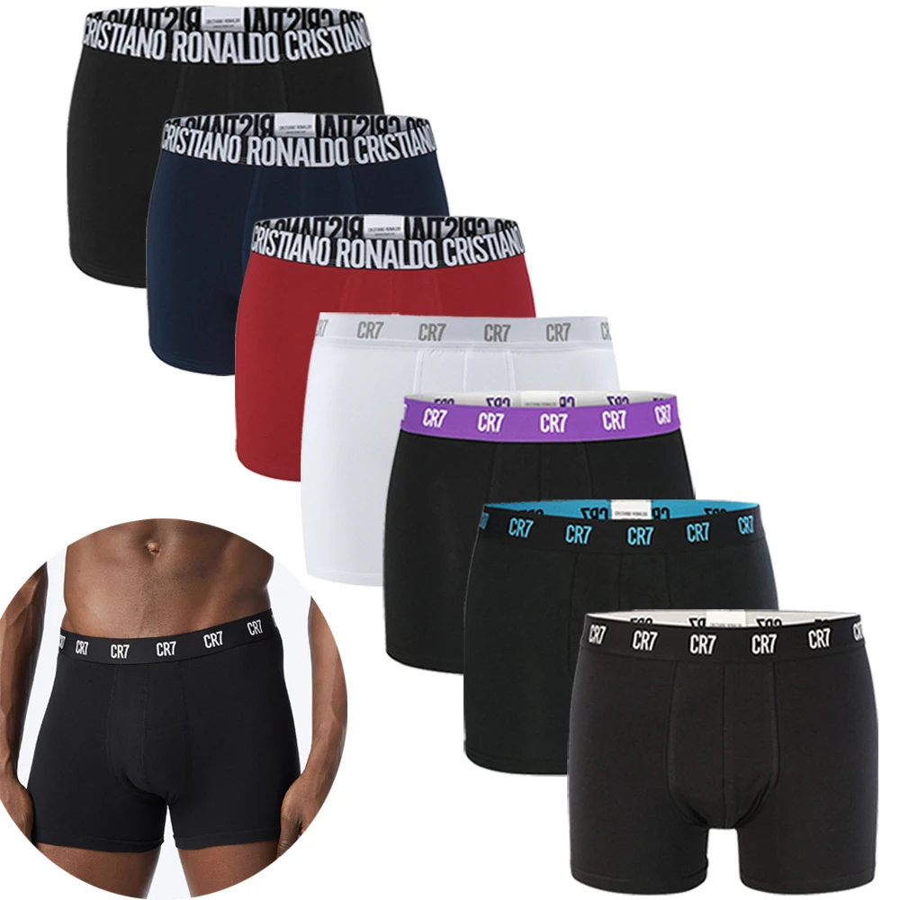 CRIIS SEVEN 7 Boxer Briefs Pack Mens Cristiano Ronaldo Basic Cotton Underwear Man Trunks Gym Shorts Men Underpants Comfortable