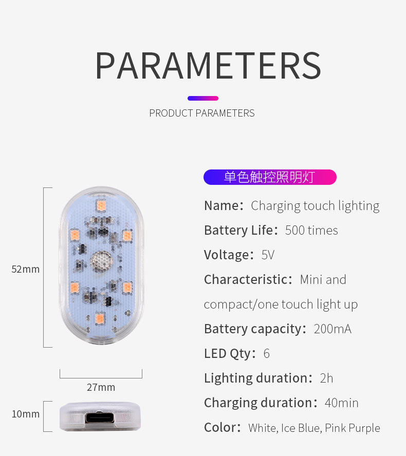 ワイヤレス Led インテリアライト LED ランプ磁気車の天井ランプ読書灯車の装飾屋根マグネットインテリア照明