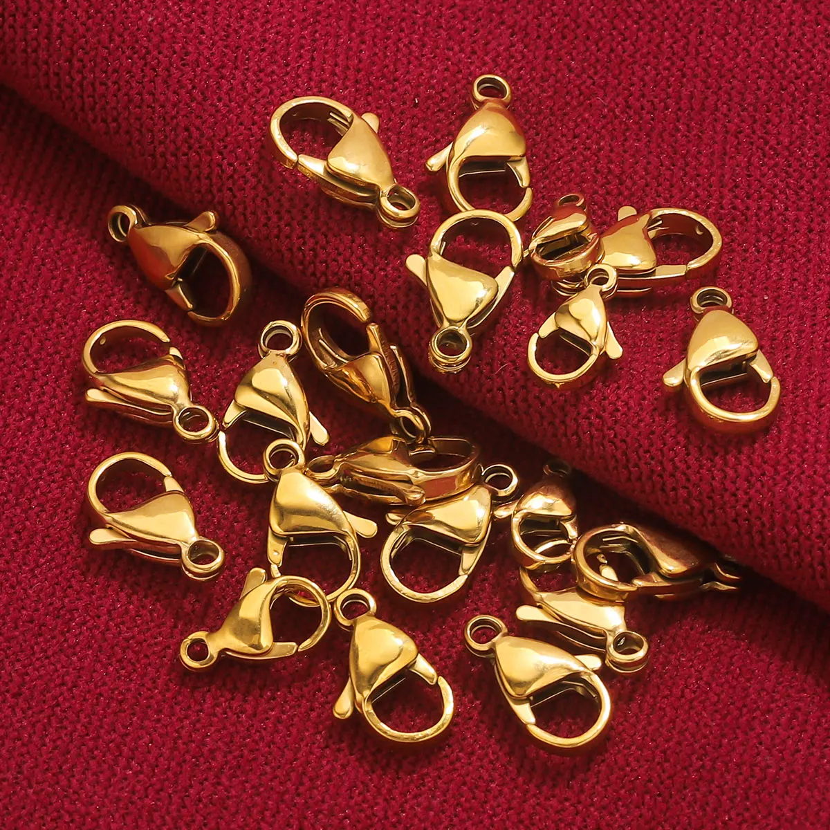 20 Stück Edelstahl-Karabinerverschluss für DIY-Halskette und Armband, Schmuck-Endglieder, einfach und praktisch, 18 Karat Artware-Großhandel