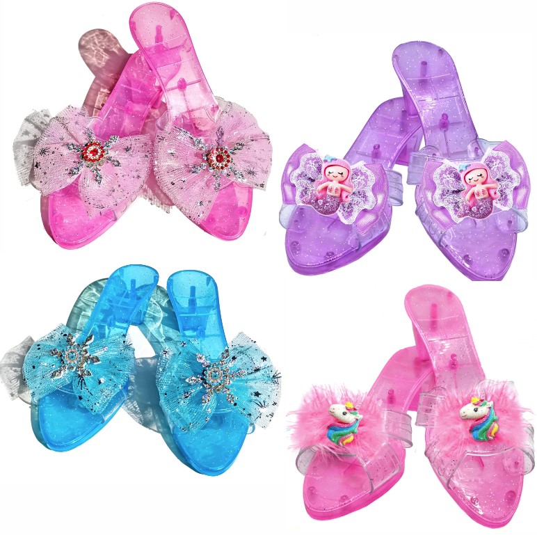 Блестящие туфли принцессы для девочек |   Нетоксичные противоскользящие каблуки для ролевых игр для девочек |   Детские игрушки для ролевых игр (розовый/фиолетовый/синий)