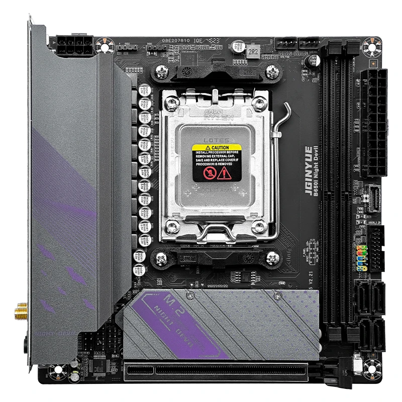 JGINYUE AM5 Motherboard supports AMD Ryzen 7000 series CPU processors DDR5 dual channel Memory RAM ITX B650i Night Devil