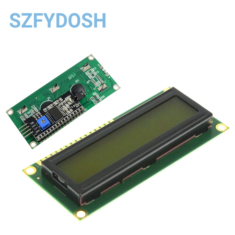 LCD1602 1602 LCD-Modul Blau/Gelb Grüner Bildschirm 16x2 Zeichen LCD-Display PCF8574T PCF8574 IIC I2C-Schnittstelle 5V für Arduino