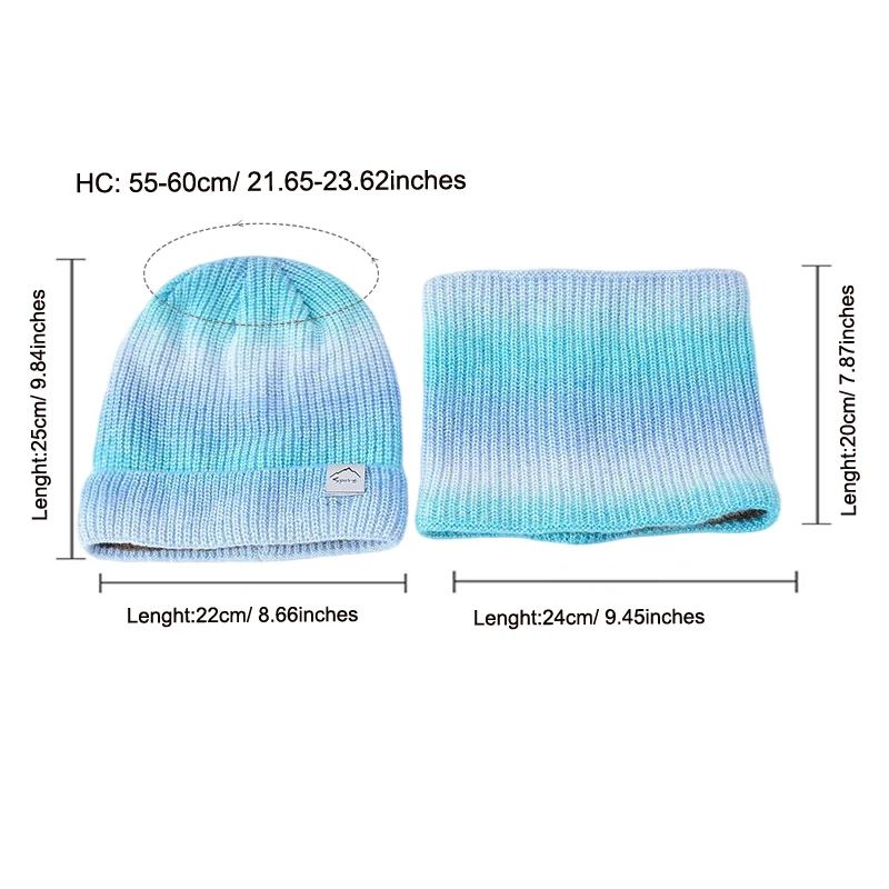 2 pc/set feminino chapéu e lenço de pescoço conjunto com pelúcia moda mais quente cachecol cor gradiente para 2025 outono e inverno