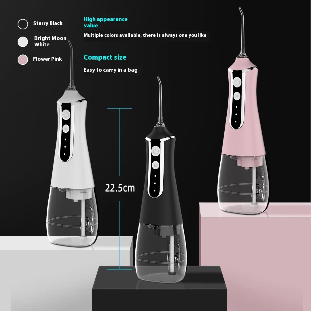 Irrigador oral portátil dental água flosser usb recarregável jato de água fio dente picareta jato ponta modos à prova dwaterproof água