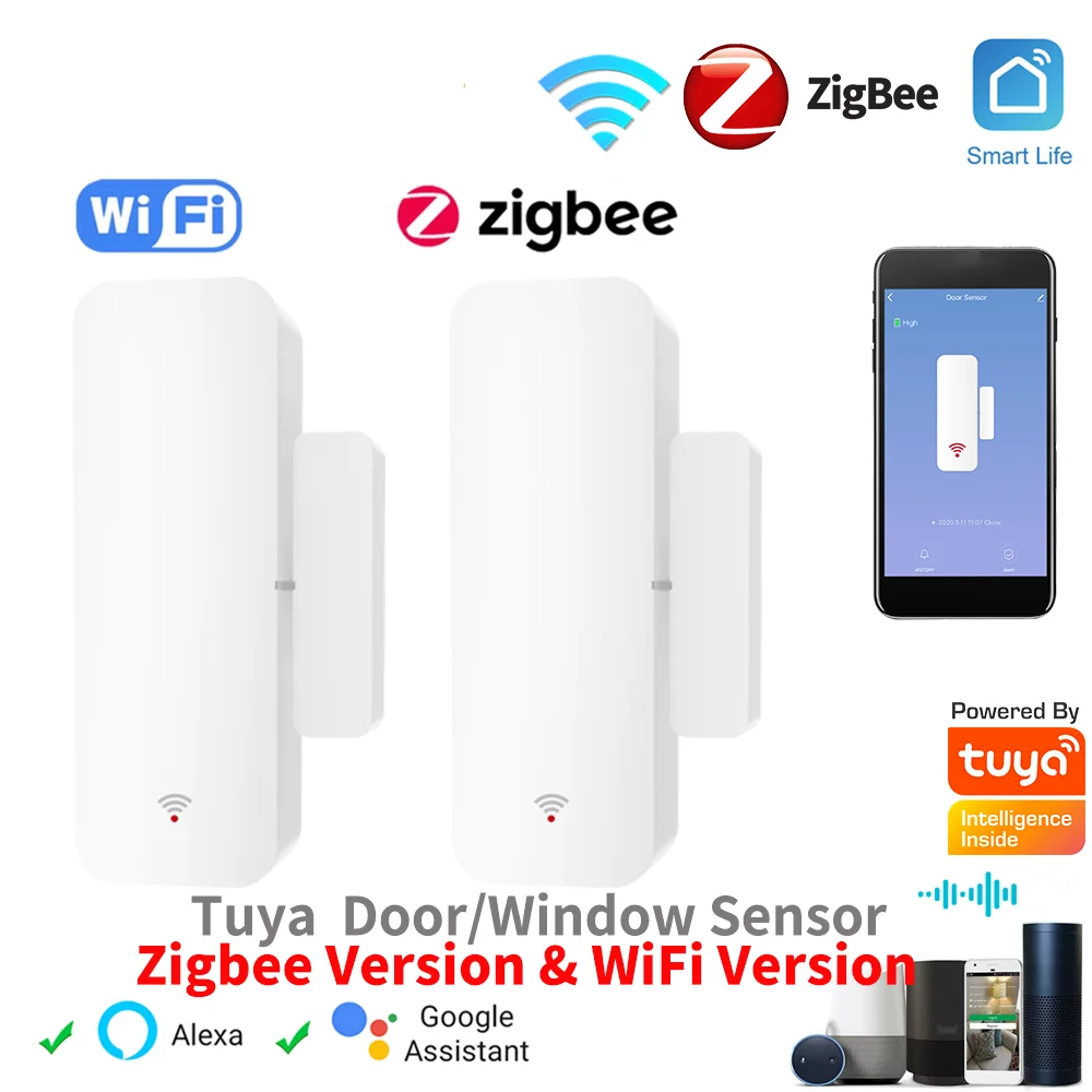 Wi-Fi Tuya Zigbee датчик двери датчик окна контакт открытия закрытие приложение пульт дистанционного управления совместим с Alexa Google Assistant