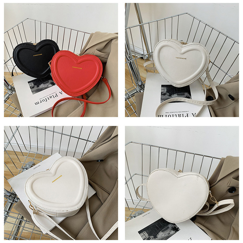 Heißer Verkauf Herz Form Umhängetaschen Für Frauen Solide Pu Leder Schulter Taschen Mode Handtaschen