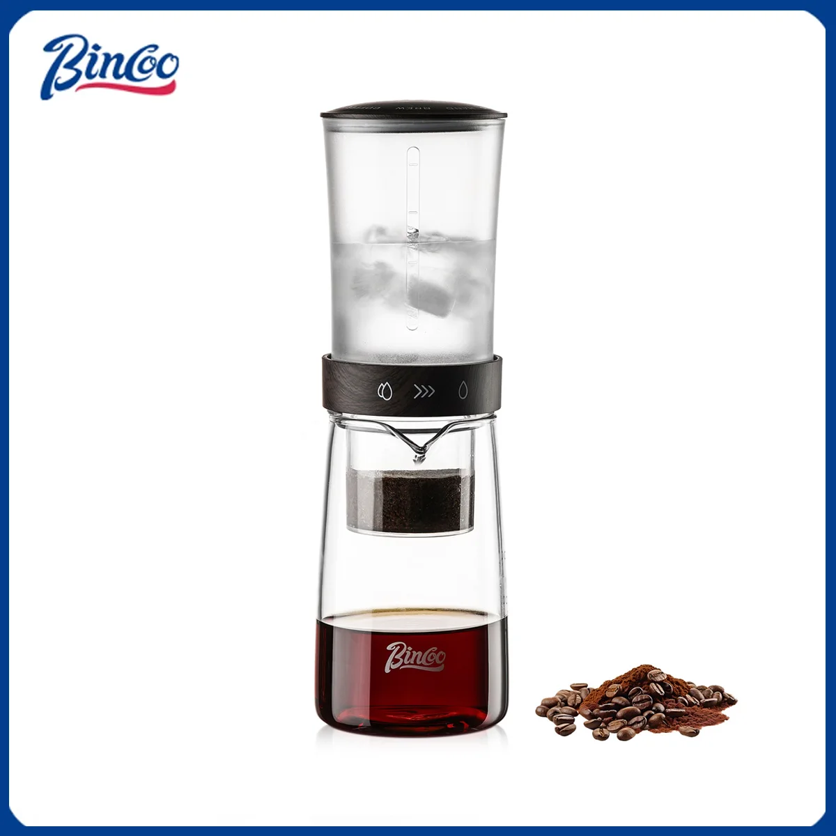 Bincoo 450Ml Pembuat Kopi Seduh Dingin Tetes Es Portabel Teko Kopi Es Berkemah Alat Penggunaan Rumah Ketel Tuang Pembersih Dapat Dilepas