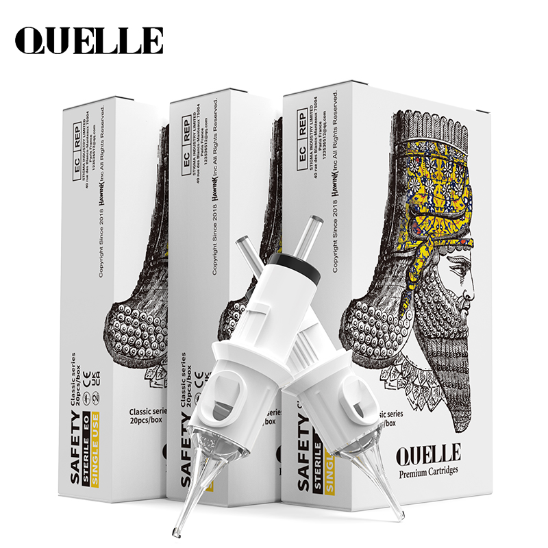 QUELLE 20/40/60/80/100 Uds agujas de tatuaje multicaja RL 0,35 MM cartucho de revolución estéril desechable para arte de maquillaje de tatuaje