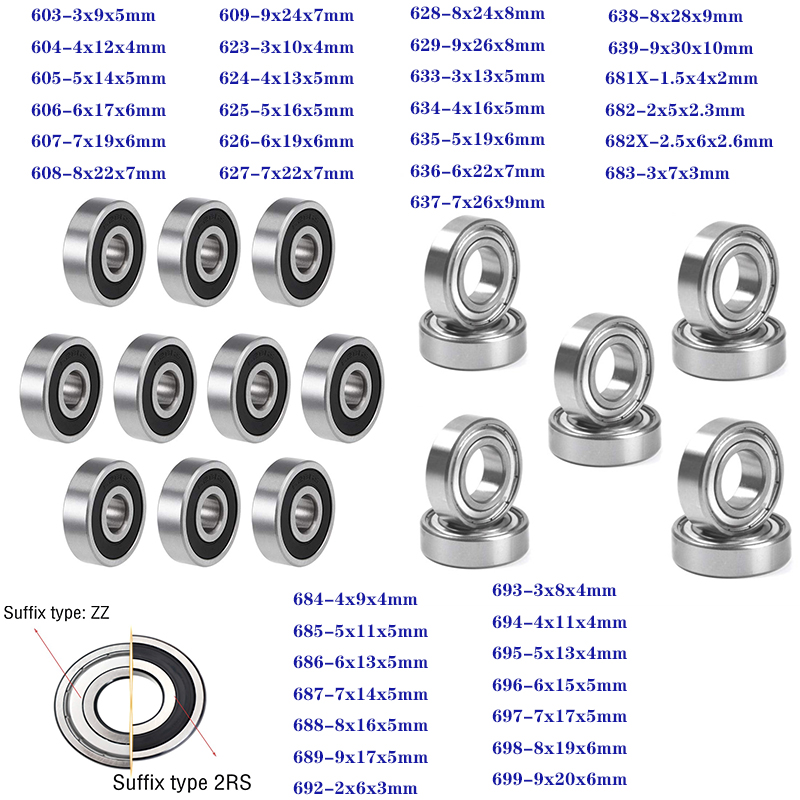 10 Chiếc 628ZZ 628 628 2RS 8X24X8 Mm Thu Nhỏ Bi Rãnh Sâu Chịu Lực 8*24*8 Mm