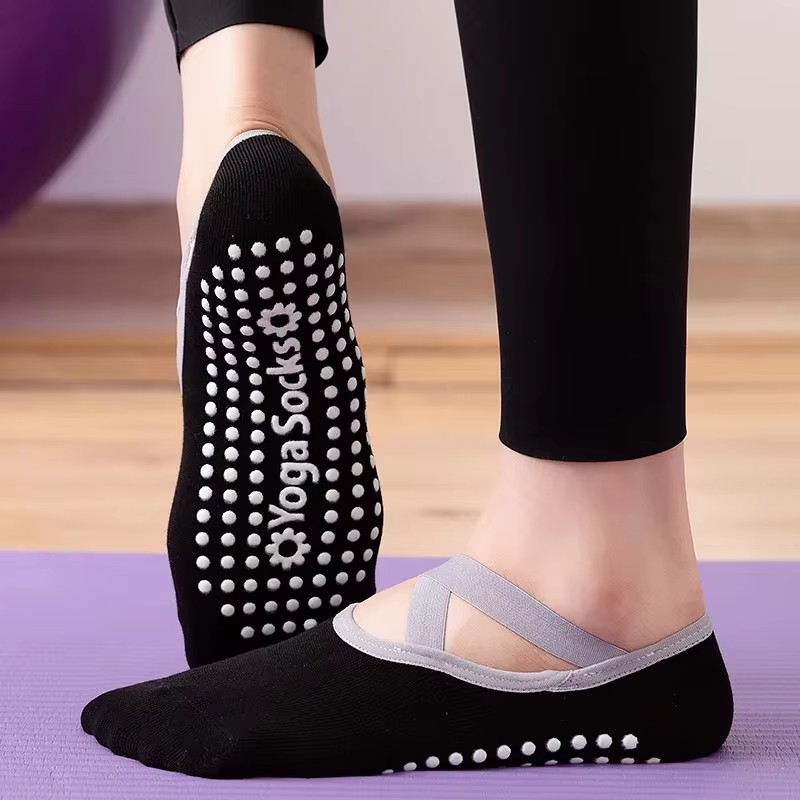 Atmungsaktive Handtuch Unten Yoga Socken Frauen Silikon Non-Slip Bandage Pilates Socke Damen Ballett Tanz Fitness Workout Baumwolle Socken