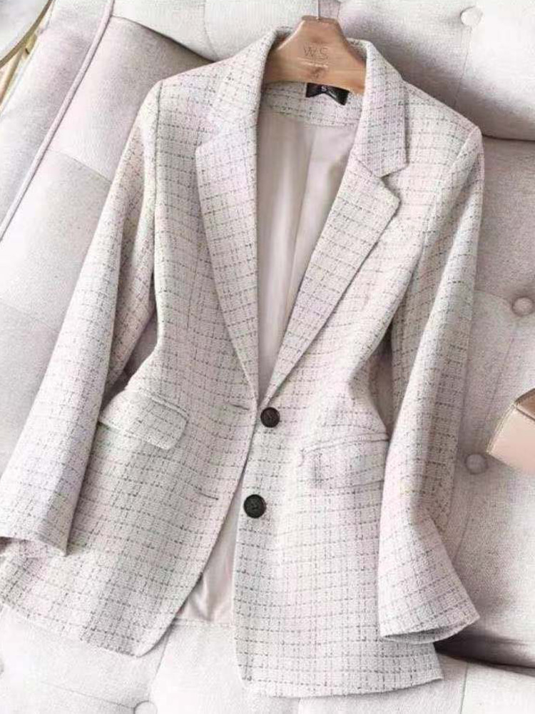 Neue Plaid Blazer Mode Jacke Frauen Frühling Herbst Langarm lässig elegant Büro klassisch schick Temperament Blazer