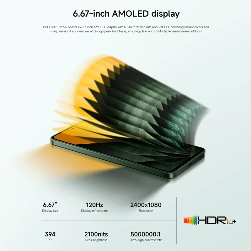POCO M7 Pro 5G smartphone versión Global, 8/12GB, 256GB, Dimensity 7025-Ultra 120Hz, FHD +, cuidado ocular, Pantalla AMOLED, cámara de 50MP, NFC