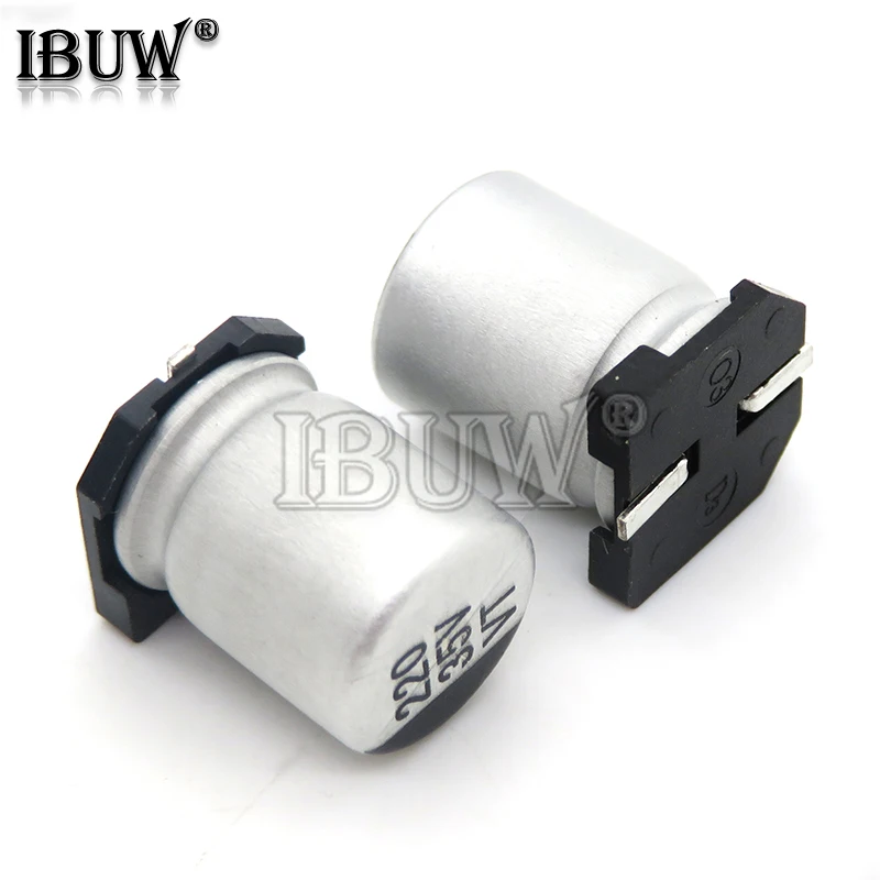 10 Uds SMD condensador electrolítico de aluminio 6,3 V 10V 16V 25V 35V 50V 1UF 2,2UF 4,7UF 10UF 47UF 100UF 220UF 330UF 470UF 680UF