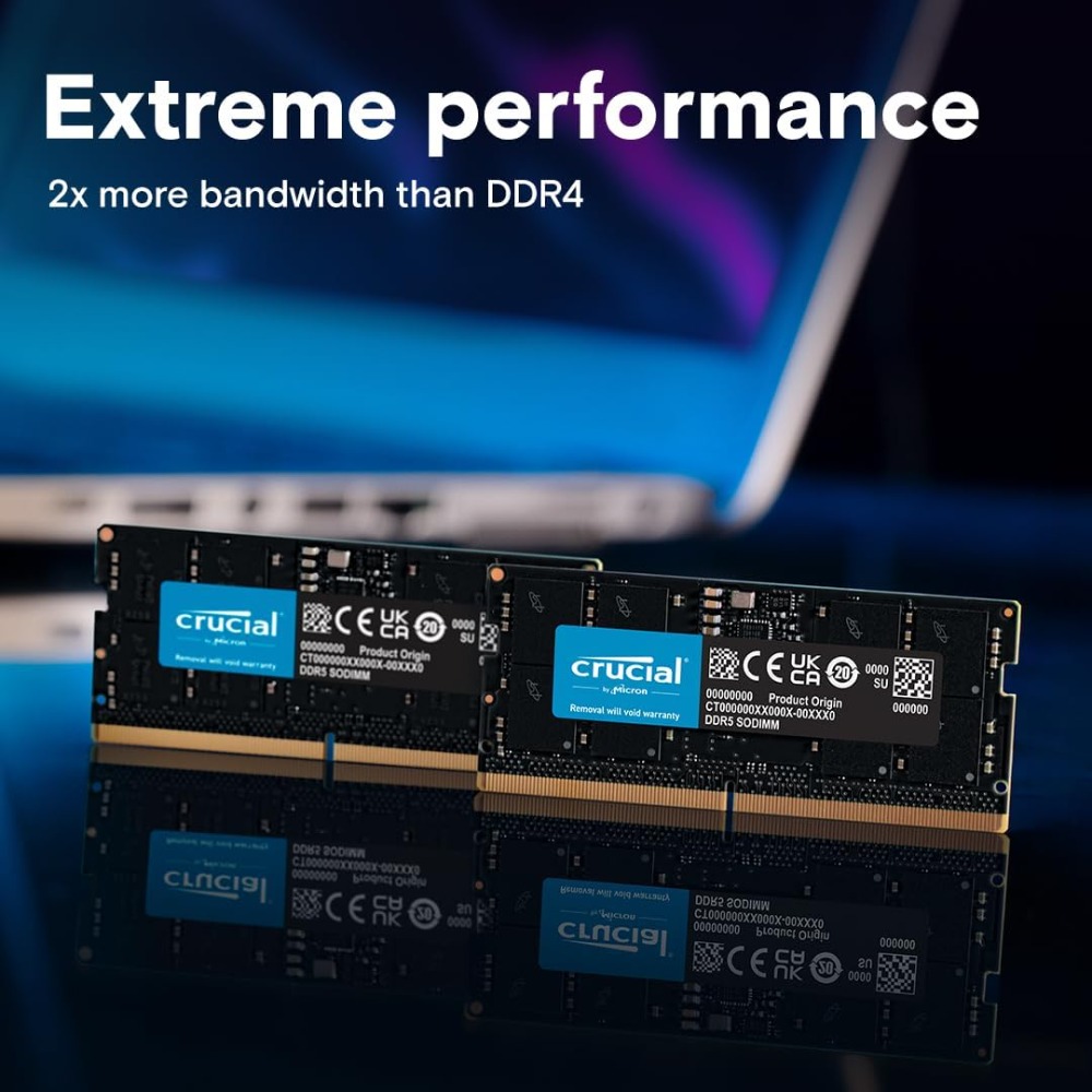 96GB DDR5 RAM, 5600MHz (or 5200MHz or 4800MHz) Laptop Memory Kit, SODIMM 262-Pin