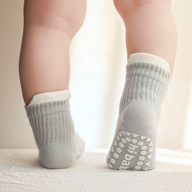 3 paia di calzini in cotone per bambini, ragazzi e ragazze, calzini da pavimento antiscivolo, comodi e traspiranti