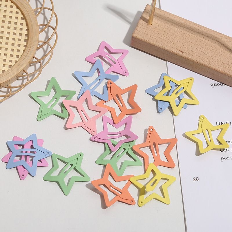 Grampos de cabelo coloridos estrela bb para meninas crianças adorável cabelo decorar grampos presilhas headwear crianças acessórios para o cabelo