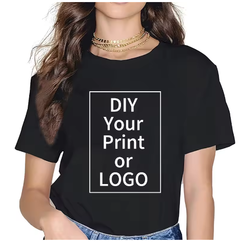 180g Custom Women Men Customised Printed 100% Cotton Short Sleeve Your Logo Photo Brand Text Tee Personalize Graphic Clothing