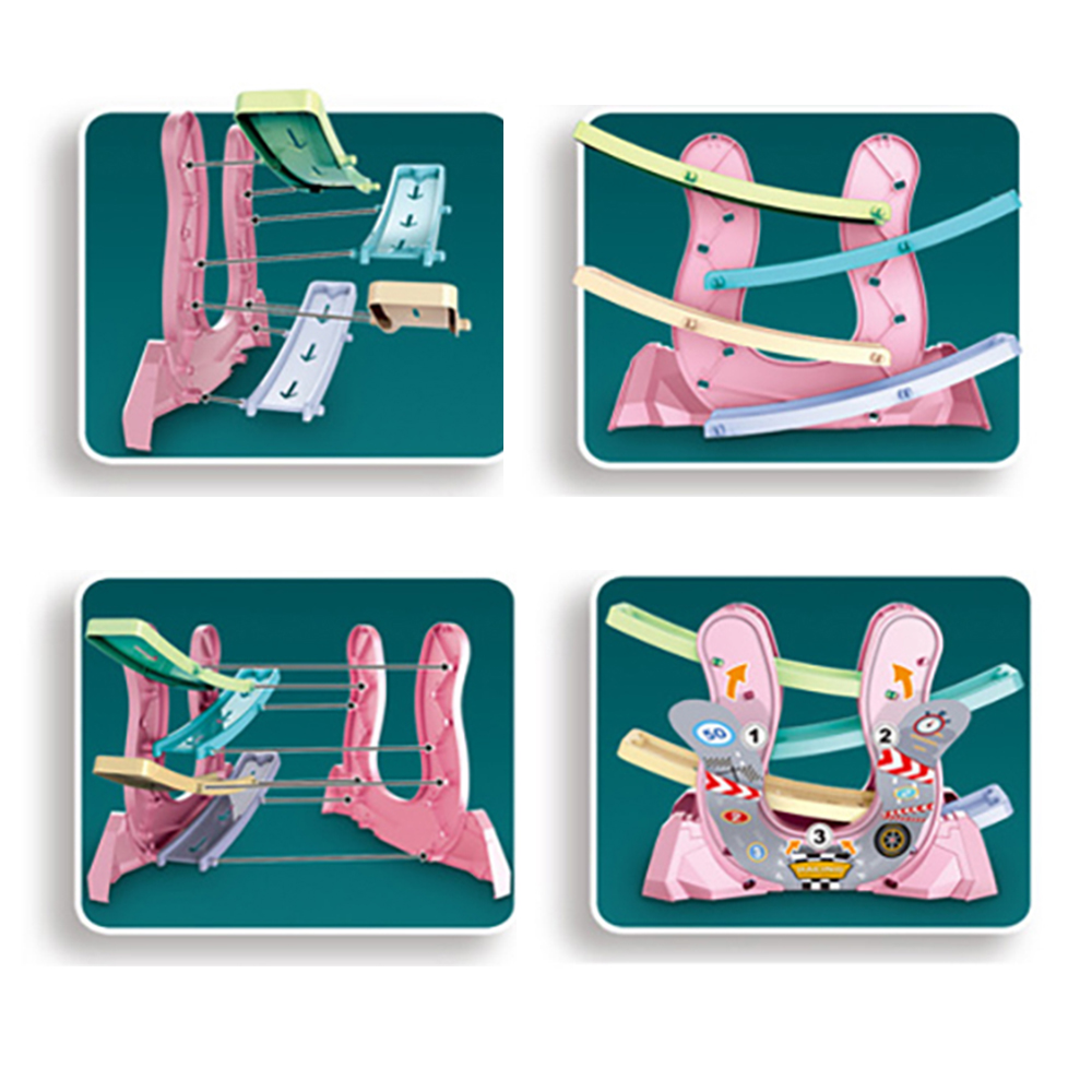 Carros deslizantes, rampa de corrida, carros de pista de corrida, 4 níveis, zigue zague, rampa, carros de corrida, veículos de brinquedo para educação infantil, presente de aprendizagem