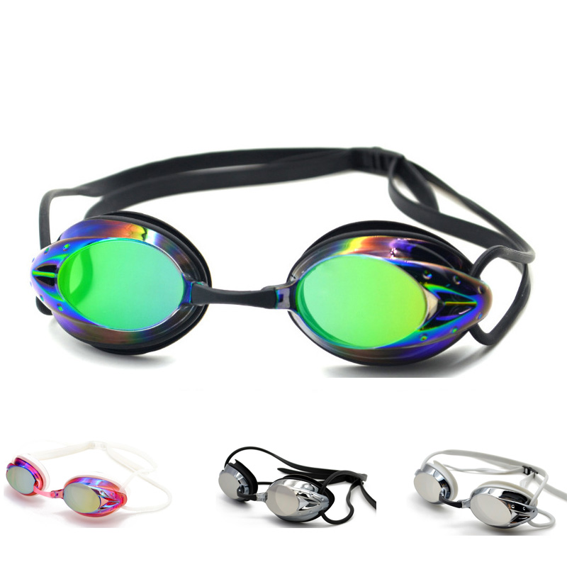 Gafas de natación para adultos, gafas de natación de competición profesionales cómodas y frescas, espejo de natación galvanizado colorido