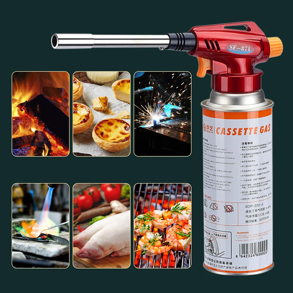 Antorcha de butano con cabezal para parrilla, antorcha de cocina con lanzallamas ajustable, uso inverso para acampar al aire libre, barbacoa, Picnic y senderismo