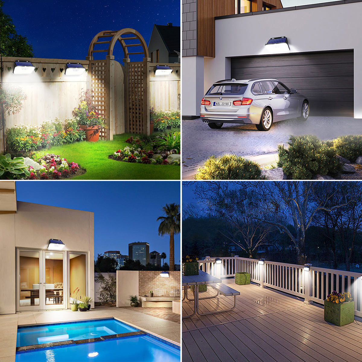 2Pack IP67 Waterproof Solar Outdoor Garden Lights Super Bright 178/235 LEDs Motion Sensor Wall Light Solar Powered Security Lamp