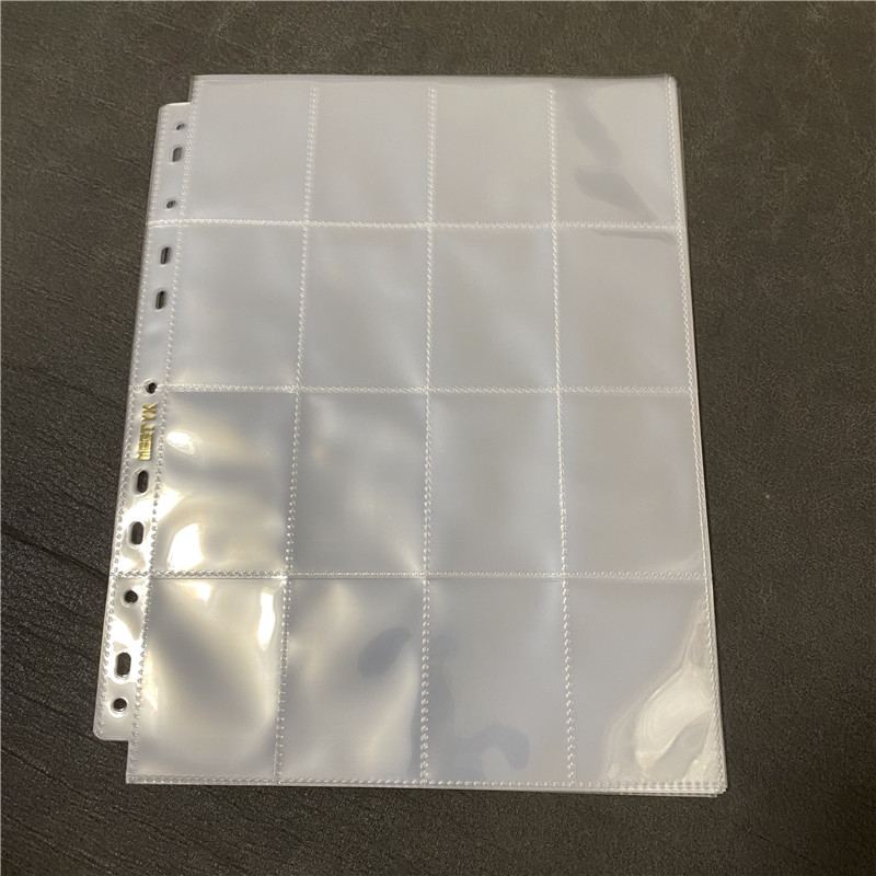 20/50 Uds A4 transparente 50*68mm 16 tarjetas con bolsillos álbum de fotos página de 11 agujeros para carpeta de tarjetas de juego de mesa