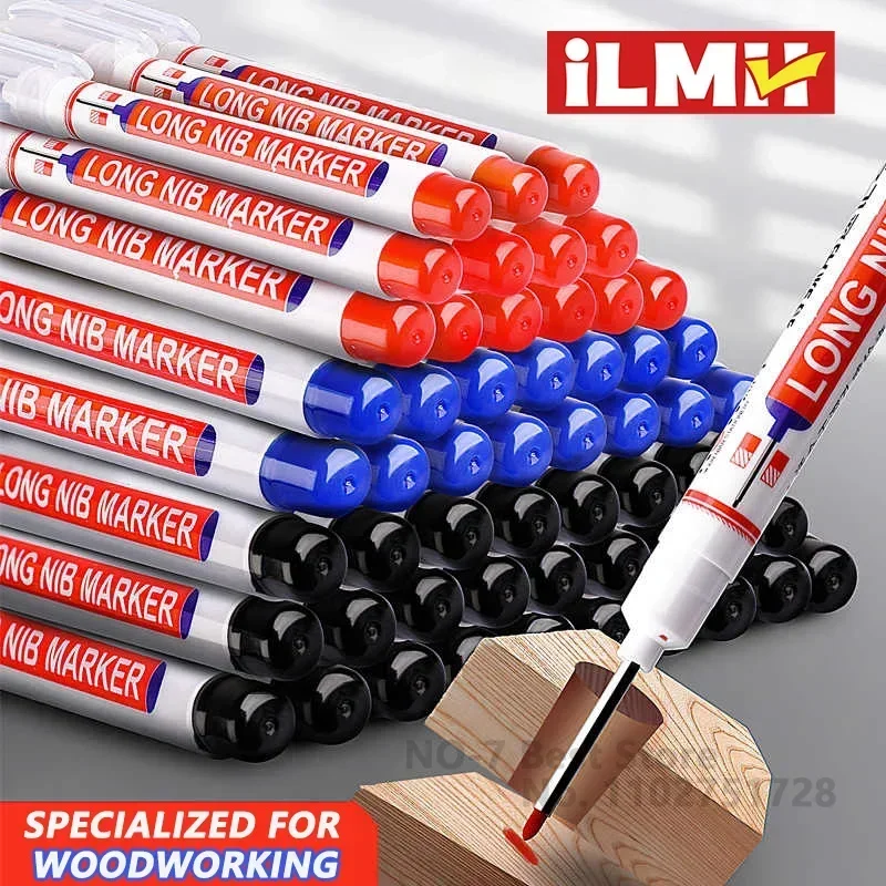 1-40PCS 20mm 딥 홀 롱 니브 헤드 마커 금속 천공 펜 방수 욕실 목공 장식 다목적