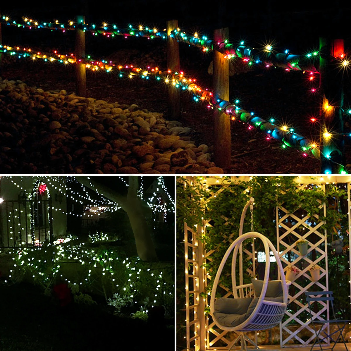 หนัง LED พลังงานแสงอาทิตย์ String ไฟ Fairy 100M คริสต์มาสไฟกันน้ํากลางแจ้ง Garland High-Power โคมไฟพลังงานแสงอาทิตย์สําหรับตกแต่งสวน