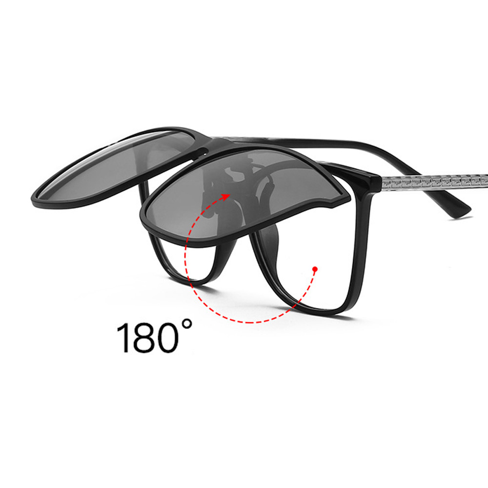 Gafas de sol con Clip para hombre y mujer, lentes de sol polarizadas que cambian de Color, fotocromáticas, Vintage, con Clip, visión nocturna, para conducir