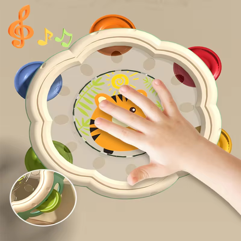 ของเล่นเด็ก 6 12 เดือนเครื่องดนตรีมือกลองเขย่า Rattle ของเล่น Montessori ของเล่นเพื่อการศึกษา Interactive Hand Bell สําหรับเด็ก