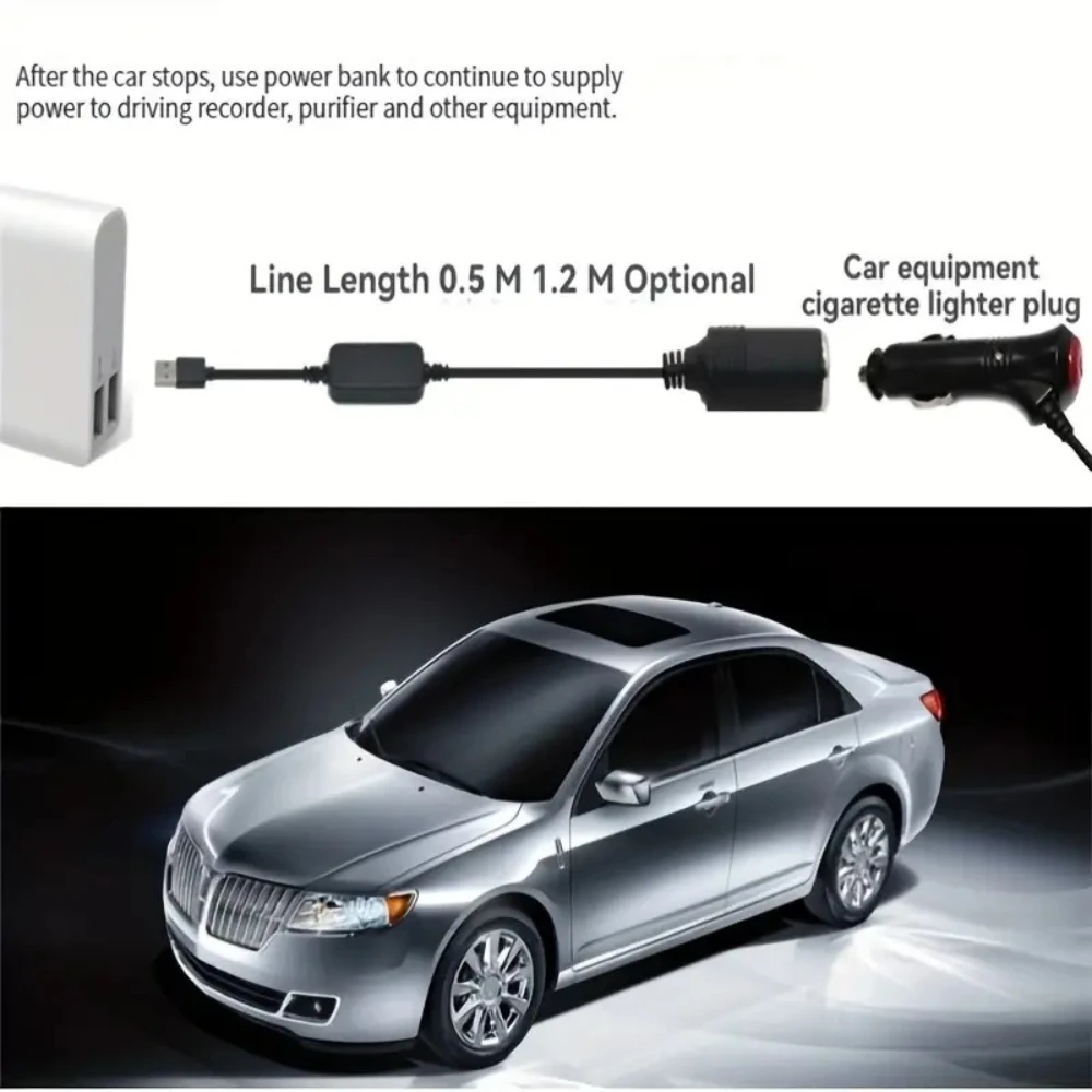 1pc 5V 2A USB Naar 12V Sigarettenaansteker USB Man-vrouw Sigarettenaansteker Adapter converter Auto Elektronica Accessoires
