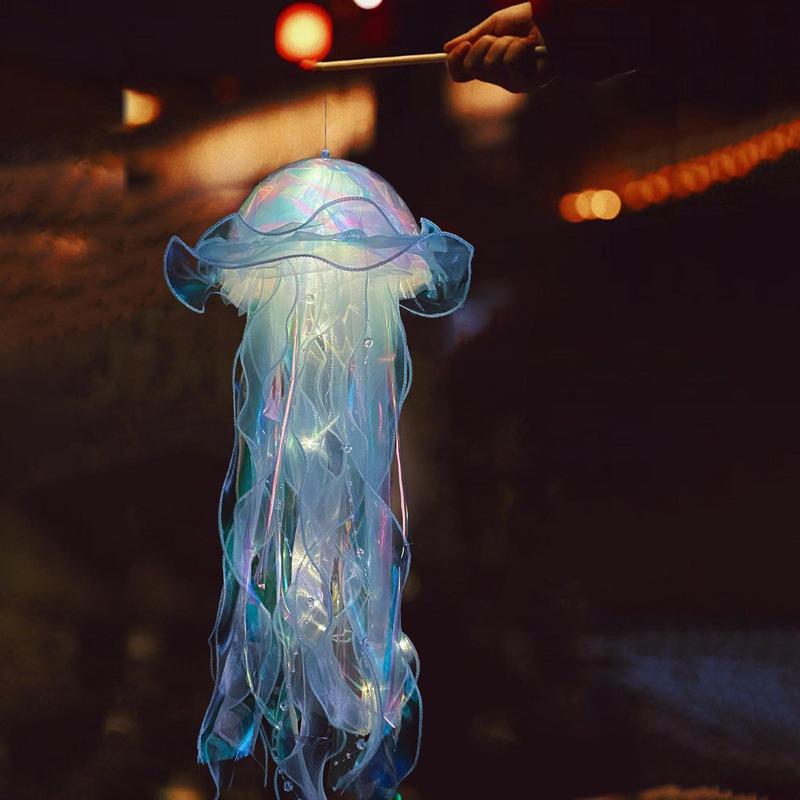 Lampe méduse pour la décoration de la maison, lanterne lumineuse, thème Happy Under the Sea, fête d'anniversaire, document de bricolage, sirènes, cadeau pour filles