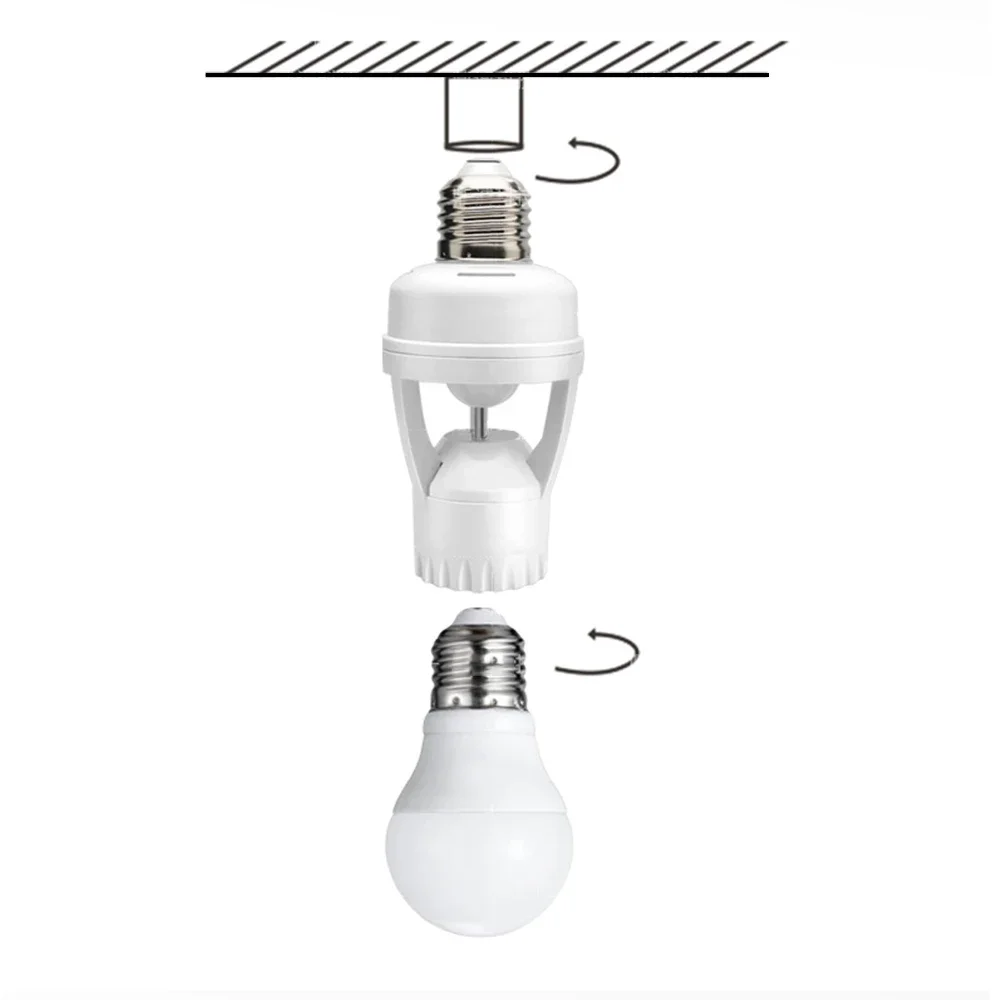 E27 enchufe 360 grados PIR inducción Sensor de movimiento infrarrojo bombilla inteligente interruptor de enchufe 110-220V adaptador de soporte de Base de lámpara