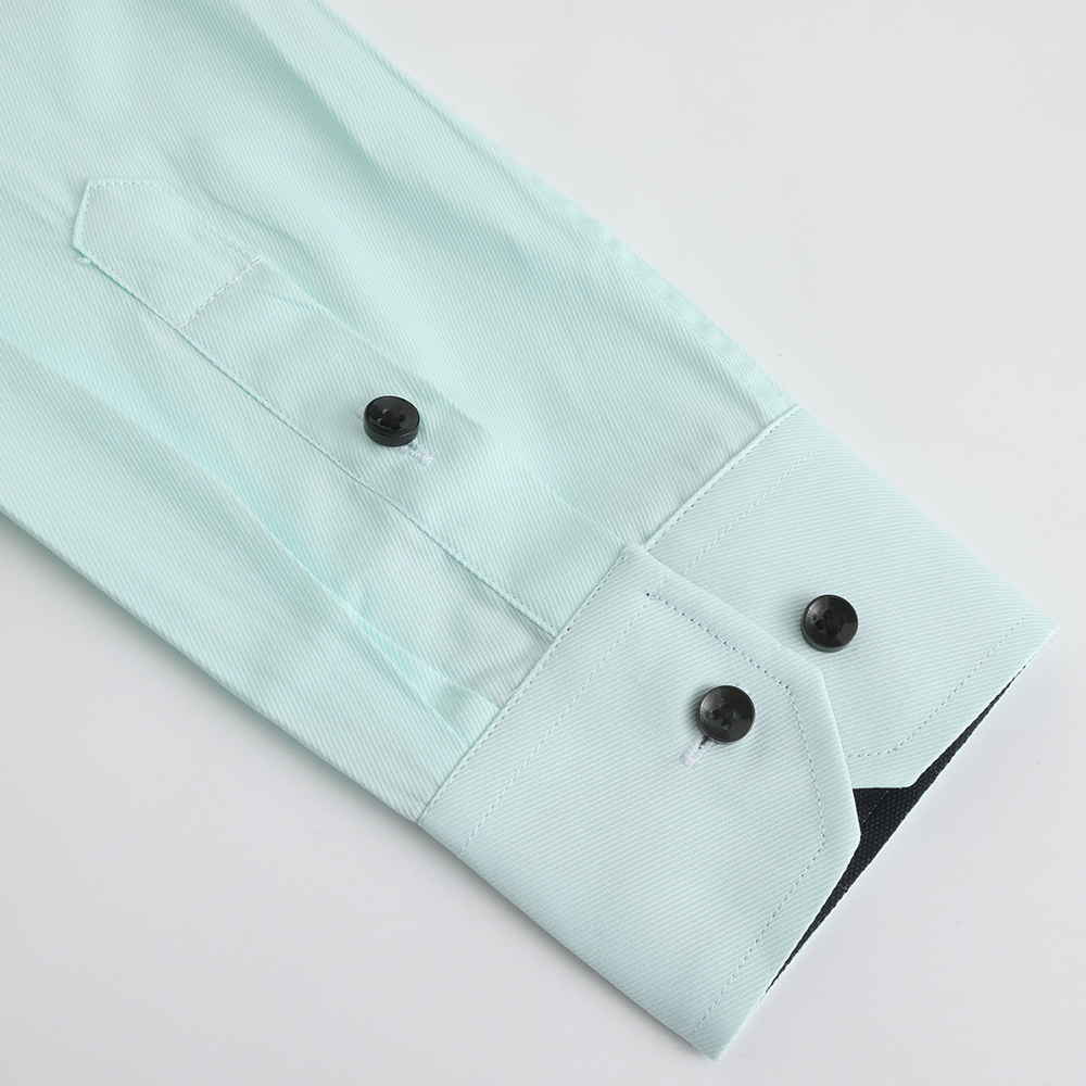 Klassisches, langärmliges, solides Basic-Hemd für Herren, bequemes, halbformelles Business-Social-Standard-Passform, pflegeleichtes Bürohemd