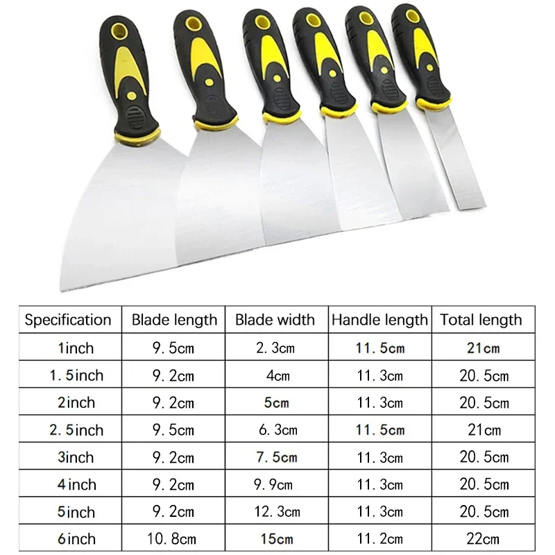 สแตนเลส Putty Knife บรรจุไม้พายวอลล์เปเปอร์ Stripper ไม้ Handle สีเครื่องมือพลาสเตอร์พลั่วเครื่องมือก่อสร้าง