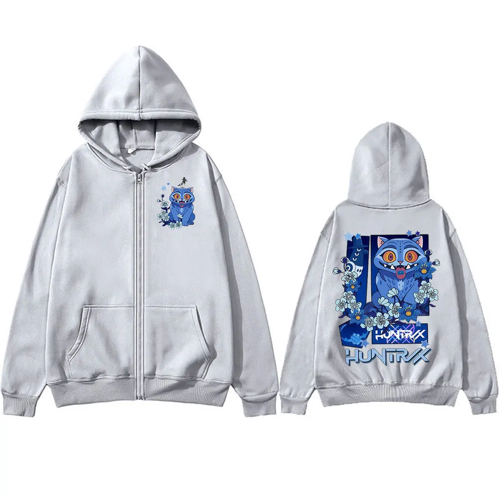 Kpop demon hunters filme derpy tigre zíper hoodies moda hip hop zip up moletom com capuz roupas das mulheres dos homens pulôver jaqueta