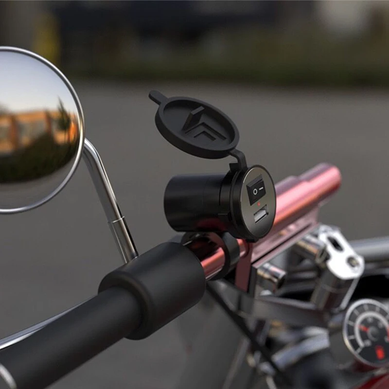 Waterproof Motorcycle Handlebar USB Charger 12V 5V-1.5A Moto Adapter Power Supply Socket For Phone Mobile Motorbike Accessories
