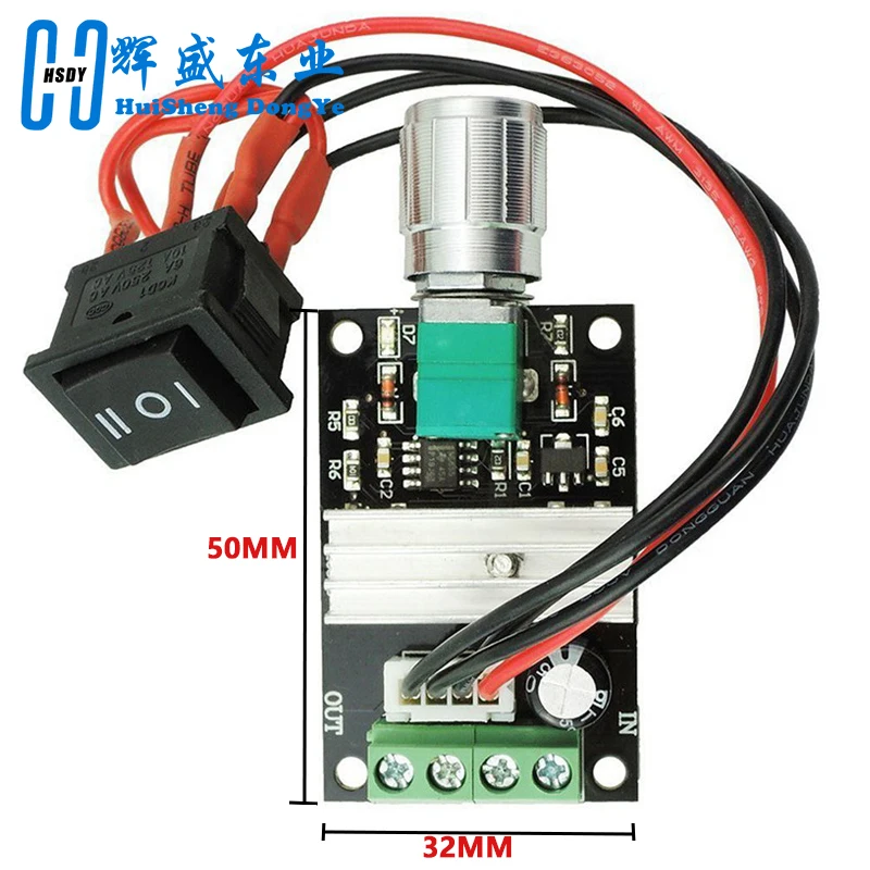 DC 6V 12V 24V 28V 3A 80W DC Motor Speed Controller PWM Speed Adjustable Reversible Switch 1203BB DC Motor Driver Reversing