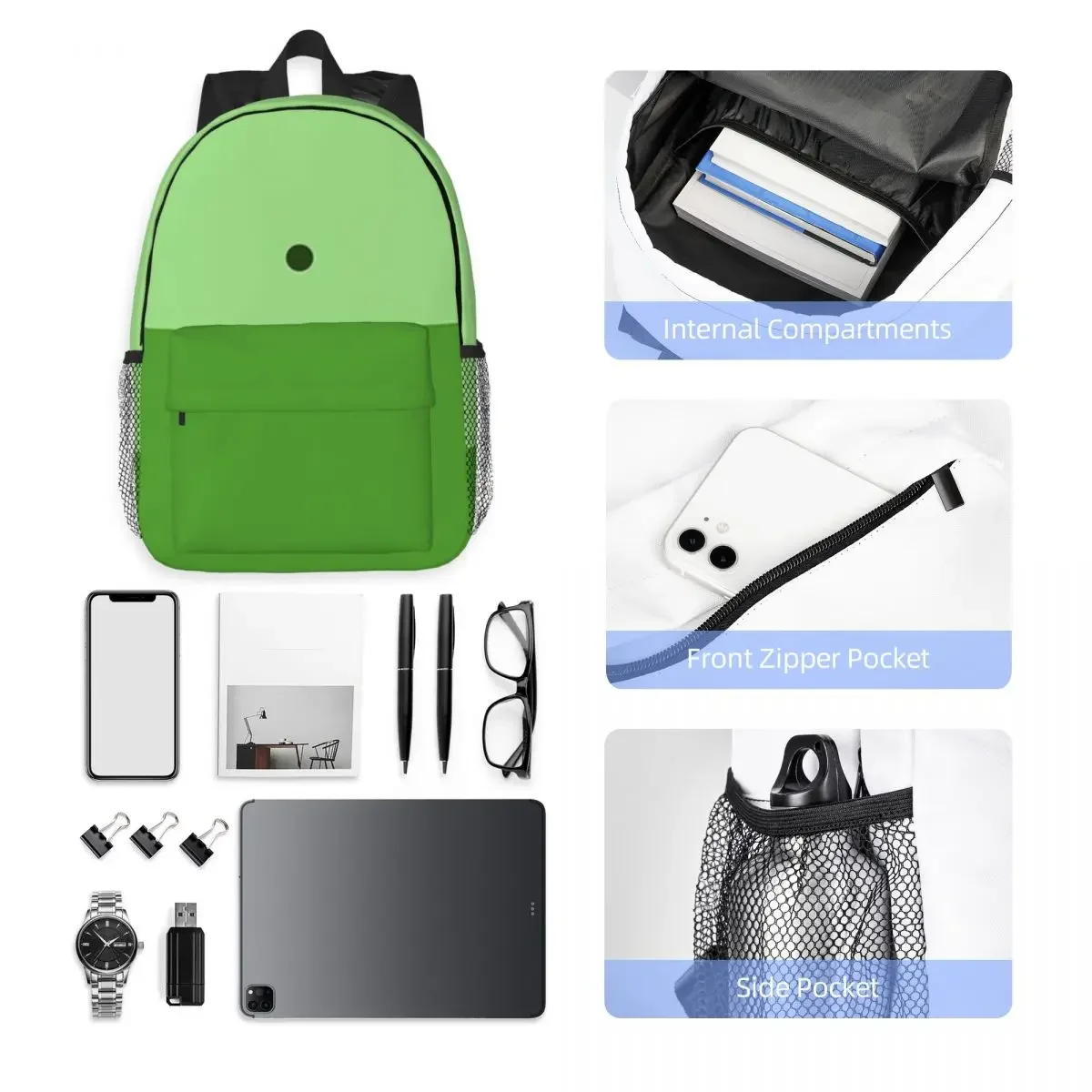 Mochila Finn The Human, nuevo bolso escolar con patrón de moda, mochila ligera con estampado de 15 pulgadas