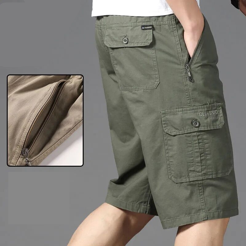 Short de sport décontracté pour hommes, grande taille, mode, ample, droit, Cargo, coton, confortable, plage, course à pied, pantalon court