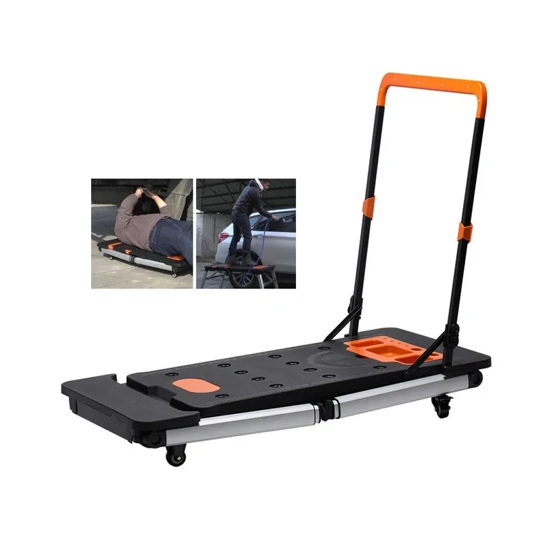 7 in 1 Portable Workbench ,Multifunctional Folding Work Table,Sawhorse, Scaffold, Hand Truck, Car Creepe
