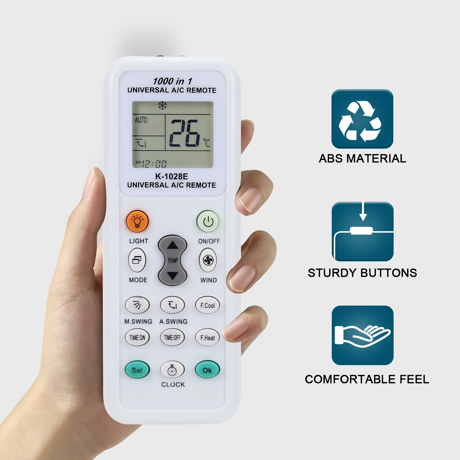Control remoto de aire acondicionado Universal Lcd A/C 1000 en 1 para Mitsubishi Shiba Hitachi Fujitsu Daewoo L-Ghitachi Fujitsu Daewoo