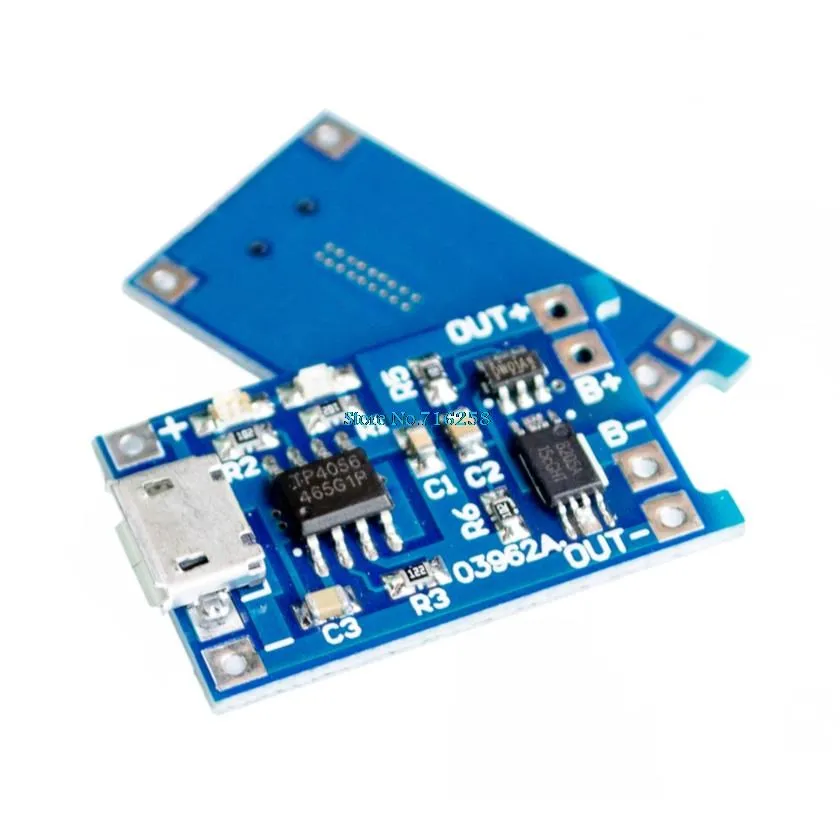 10 unids/lote 5V Micro USB 1A 18650 de carga de la batería de litio con protección Módulo de cargador