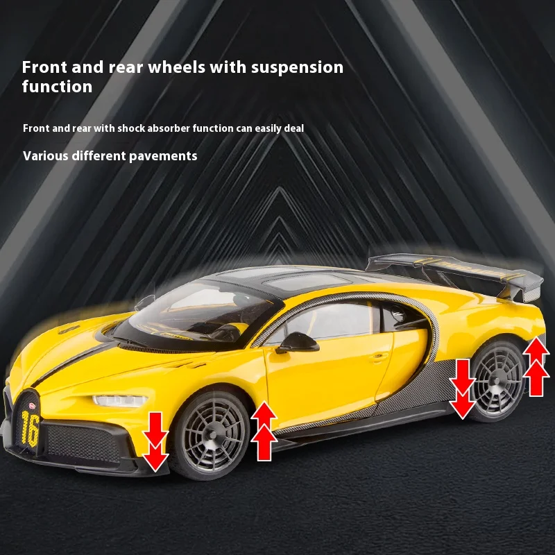 1:18 スケール ブガッティ シロン 合金車モデル ライトとサウンド付き - 車愛好家や子供への理想的なギフト - 本物のレプリカ