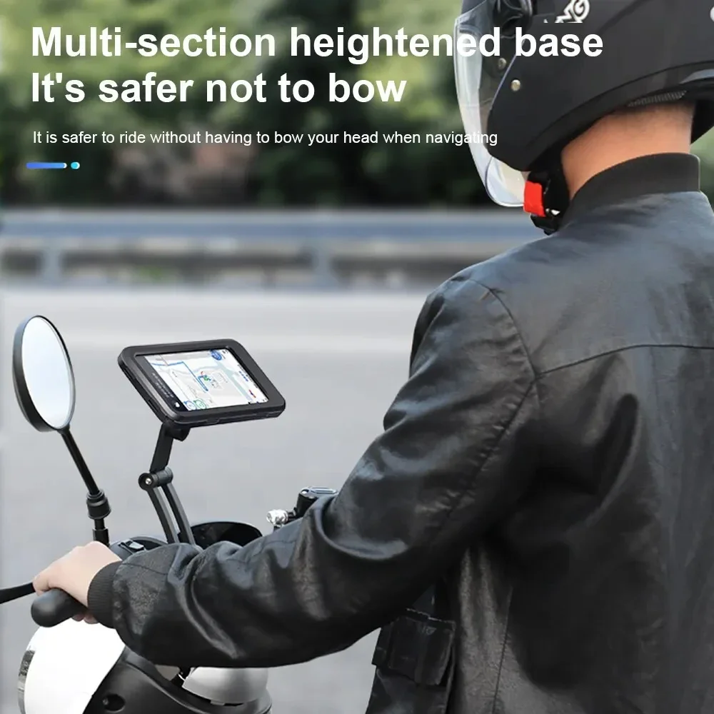 Uniwersalny, wodoodporny 360 °   Obrotowy uchwyt na telefon do motocykla/roweru Regulowany uchwyt GPS na telefony komórkowe i aplikacje nawigacyjne