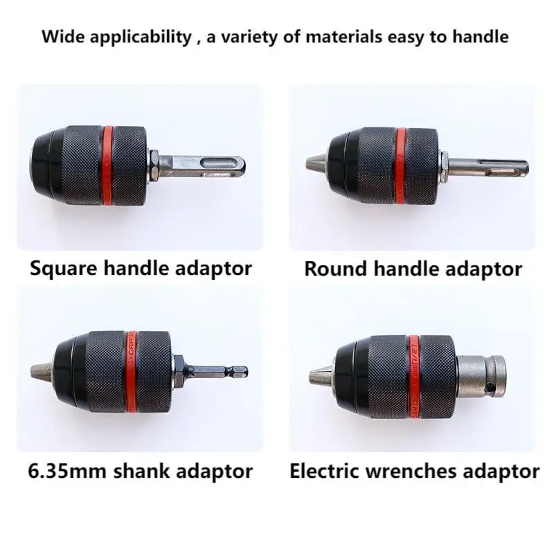 Portabrocas sin llave de Metal resistente, 1/2-20UNF, 10mm, 13mm, vástago hexagonal/SDS/enchufe cuadrado hembra, herramienta de Hardware, herramienta de mano