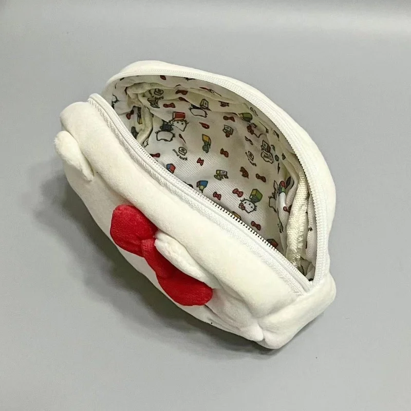 Bolsa de cosméticos tridimensional creativa de felpa bonita, bolsa de almacenamiento de felpa de alta gama de gran capacidad con dibujos animados, bolsa de papelería, bolsa de almacenamiento