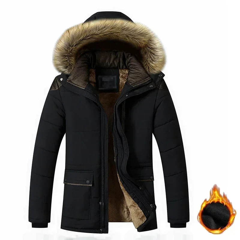 2024 nuevos hombres de invierno al aire libre Casual a prueba de viento mantener caliente impermeable Chaqueta de algodón engrosada hombres chaqueta con capucha desmontable hombres