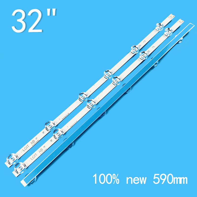 แถบไฟ LED 3ชิ้นสำหรับ32LB5800 LG 32LF560V lgit uot A B 6916L-1974A 1975A 6916L-2223A 2224A Innotek DRT 3.0 32 32LB560B 32LB561V 6ชิ้น