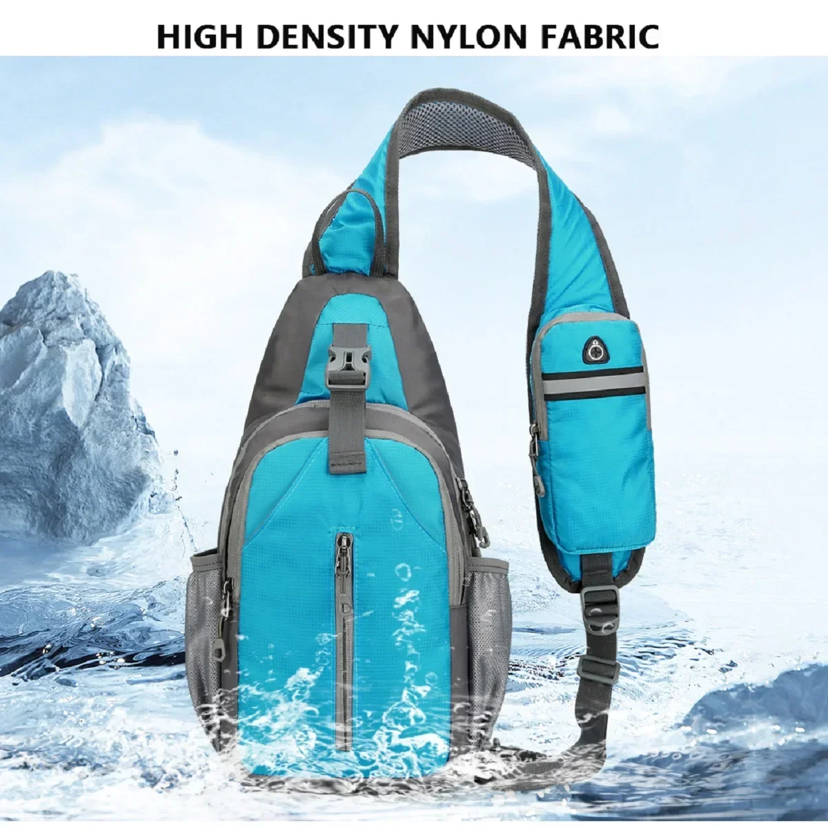 Lässige minimalist ische Brusttasche mit schräger Umhängetasche aus Nylon material, modischer multifunktion aler kleiner Rucksack